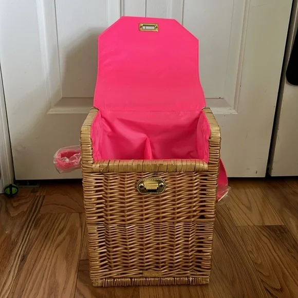 NEW Lilly Pulitzer Wicker Wine Basket - Picture 7 of 12